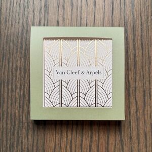 Van Cleef & Arpels Olive Green & Gold Decorative Box and Jewelry Cloth